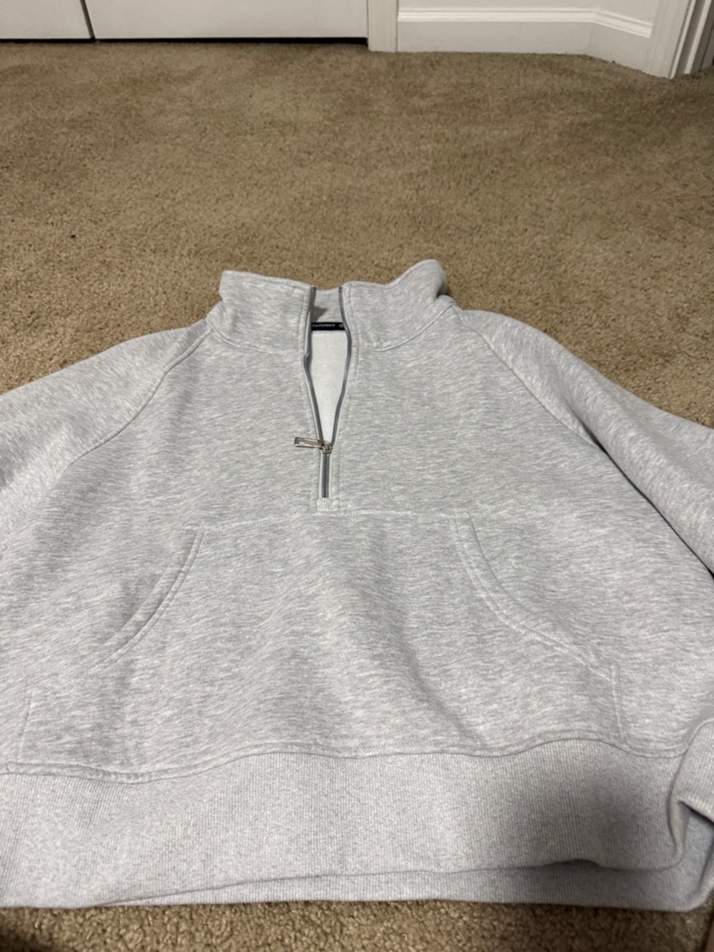 Light Gray Half-Zip Men’s Sweatshirt